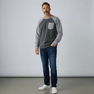 Patagonia Men’s Micro D® Crew Pullover – Two-Tone Grey – Size Medium